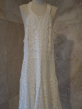 Parker White Lace Overlay Dress XS